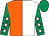 White & orange halved, emerald green sleeves, white stars, emerald green cap (Mark E Byrne & Jerry Horan & Nicholas Cope)