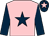 Pink, dark blue star & sleeves, dark blue cap, pink star (Mrs Karen Sinnott)