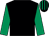 Black, emerald green sleeves, black and emerald green striped cap (Friends Of John Dunlop)