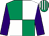 Emerald green and white (quartered), purple sleeves, emerald green and white striped cap (Mr D R J King)