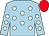 Light blue, white spots, red cap (Desmond Ellard)