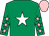 Emerald green, white star, emerald green sleeves, pink stars and cap (Team Tuff)