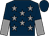 Dark blue, grey stars, halved sleeves, dark blue cap (Glenn Simons & Jerry Stevens)