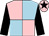Light blue & pink quartered, black sleeves, pink cap, black star (Miss L K Flynn)