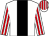 White, black stripe, white and red striped sleeves and cap (John & Zoe Webster And Partner)