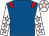 Royal blue, red epaulets, white sleeves, pink stars, white cap, pink star (Four Counties)