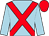 Light blue, red cross sashes, red cap (Rosie Bassett Syndicate)