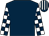 Dark blue, white check sleeves, striped cap (Ms Fiona Wentges)