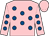 Pink, royal blue spots, pink cap (Mr Richard L Page)