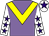 Mauve, yellow chevron, white sleeves, purple stars, white cap, purple star (Mr Marc Chan)