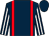 Dark blue, red braces, dark blue and white striped sleeves (The McMurray Family)