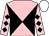 Pink and black diabolo, diamonds on sleeves, white cap (The Baywatchers)