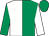 Emerald green & white halved, emerald green cap (Andrew Shinnick)