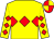 Yellow, red triple diamond, red diamonds on sleeves, quartered cap (David Granville)