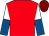 Red, white and royal blue halved sleeves, maroon cap (Jack Thomas & Ben Thomas)