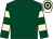 Dark green, beige hooped sleeves, beige and dark green hooped cap (Miss Elizabeth Daisy Dent)