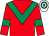 Red, emerald green chevron and armlets, white and emerald green hooped cap (Mr S Hussey)