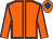Orange, royal blue seams, royal blue diamond on cap (Peter Killeen)