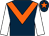 Dark blue, orange chevron, white sleeves, dark blue cap, orange star (Danielle Deveney)