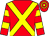 Red, yellow cross belts, hooped sleeves and cap (Phillips,elliot,carruthers,drew,palmer)
