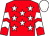 Red, white stars, white chevrons on sleeves, white cap (Miss Tracy M Reilly)