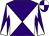 White, purple diabolo, quartered cap (R Dooly)