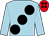 Light blue, large black spots, red cap, black spots (M Spillane)