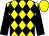 Yellow & black diamonds, black sleeves, yellow cap (J Palmer-Brown & Brian Gleeson)