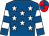 Royal blue, white stars, hooped sleeves, red and royal blue quartered cap (Always Hopeful Partnership 2)