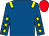Royal blue, yellow epaulets, royal blue sleeves, yellow stars, red cap (Ingleby Bloodstock Ltd & The Ivy Leagu)