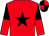 Red, black star, halved sleeves, quartered cap (Thomas R Coleman)