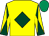 YELLOW, DARK GREEN diamond, diabolo on sleeves, EMERALD GREEN cap (The Jam Partnership)