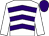 White & purple chevrons, white sleeves, purple cap (Red Kelly Syndicate)