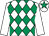 White & emerald green diamonds, white sleeves, emerald green star on cap (Paul J Cahill)