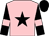 Pink, black star, black sleeves, pink armlet, black cap (Cathal McDaid)
