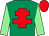 Emerald green, red cross of lorraine, light green sleeves, red cap (T Hywel Jones Racing)