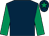 Dark blue, emerald green sleeves, dark blue cap, emerald green star (Mrs Noelle Walsh)