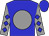 Blue, grey ball, grey sleeves, blue diamonds, blue cap (Magic Cap Stables)