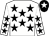 White, black stars, black cap, white star (Mr M J Evans & Mr T M Jones)