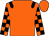 Orange, black epaulets, checked sleeves (Mr R Pattenden & Partner)
