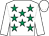 White, emerald green stars, white sleeves & cap (Kilboggan Racing Club)
