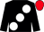 Black, large white spots, red cap (Miss Susan Barton)