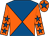 Orange & royal blue diabolo, royal blue stars on sleeves, royal blue star on cap (T H Stanley & Michael O'Dowd)