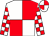 White and red (quartered), checked sleeves (Enchantee)