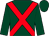 Dark green, red cross