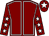 Maroon, white seams, maroon sleeves, white stars, maroon cap, white star (The Expecting To Fly Racing Club)