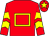 Red, yellow hollow box, chevrons on sleeves, red cap, yellow star (Mr Ross Williams)