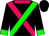 Black, cerise and green cross belts, cerise collar, green cuffs (Mrs J Fanshawe)