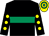 Black, emerald green hoop, black sleeves, yellow spots, yellow and emerald green hooped cap (Mr Oisin Fanning)