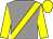 Grey, yellow sash, sleeves and cap (Stone Farm Llc & Speedway Stables Llc)